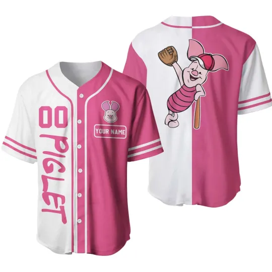 Discover Personalized Disney Piglet Baseball Jersey, Gift for Fan