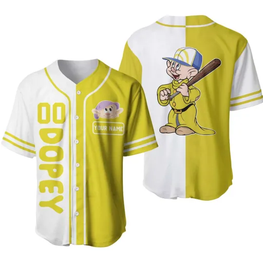 Discover Personalized Disney Dopey Dwarf Snow White Baseball Jersey, Gift for Fan