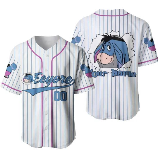 Discover Personalized Disney Eeyore Baseball Jersey, Gift for Fan