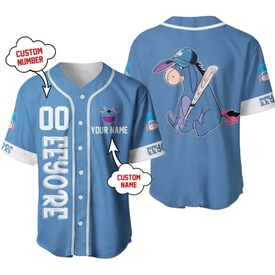 Discover Personalized Disney Eeyore Baseball Jersey, Gift for Fan