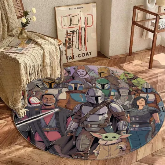 Discover The Mandalorian Shaped Foldable Round Floor Rug