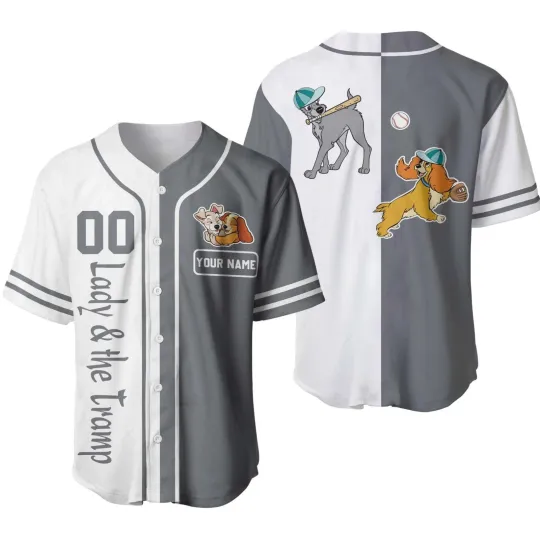 Discover Personalized Disney Dogs Lady And The Tramp Baseball Jersey, Gift for Fan