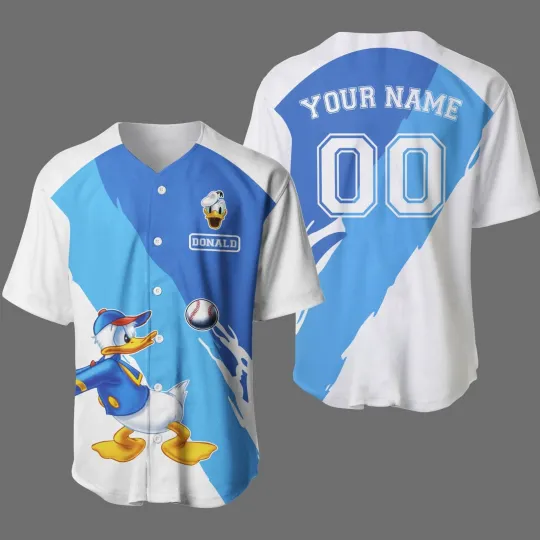 Discover Personalized Donald Duck Baseball Jersey, Gift for Fan