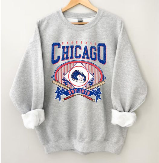 Discover Chicago Baseball Sweatshirt, Vintage Chicago Baseball Shirt, Retro Sports Graphic Hoodie, Unisex Baseball Fan Gift