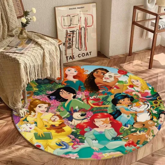 Discover Disney Princess Print Foldable Round Floor Mat Rug