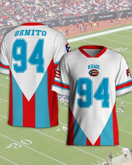 Discover Custom Puerto Rico Team Benito #94 Football Jersey, Mesh Jersey, Sports Shirt, Fan Apparel