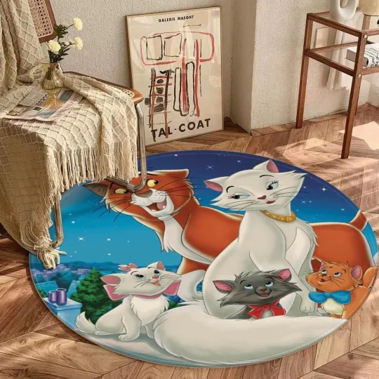 Discover Disney The Aristocats Round Floor Mat Rug