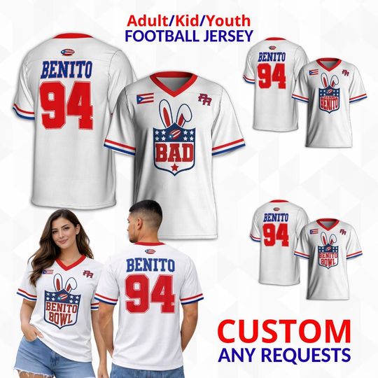Discover Puerto Rico Team Benito #94 Football Jersey, Mesh Jersey, Sports Shirt, Fan Apparel