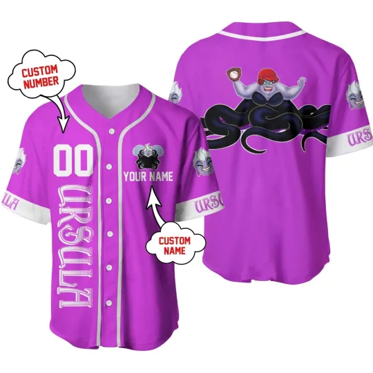 Discover Personalized Disney Ursula Villain Baseball Jersey, Gift for Fan