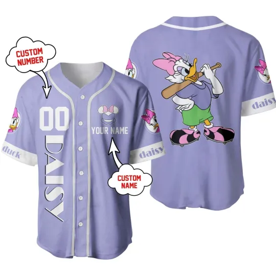 Discover Personalized Daisy Duck Baseball Jersey, Gift for Fan