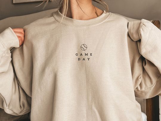 Discover Baseball Game Day Sweatshirt- Baseball Mom Sweater- Sports Mom Sweater- Mom Gift Sweatshirt- Mom Outfit- Mom Gifts- Minimal Oversized