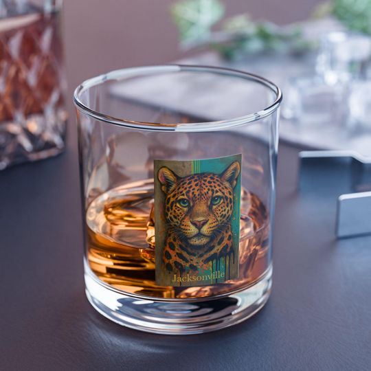 Jacksonville Rocks Glass | Jaxs Whiskey Glass | Football Fan Gift | Tailgate Drinkware | Man Cave Barware