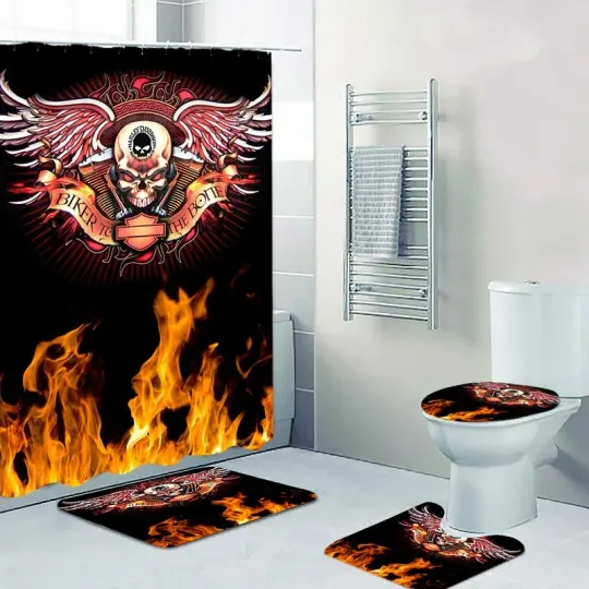 Discover Haarleyy Davidson Legendary Skull v2 Shower Curtain or Bathroom Set