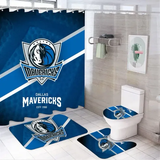 Discover Basketball Sport Mavericks Shower Curtain Bathroom set