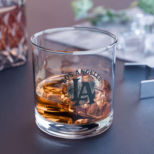 Discover LA Fan Rocks Glass | Los Angeles Football Whiskey Glass | Fan Barware Gift | Tailgate Drinkware | Man Cave Decor