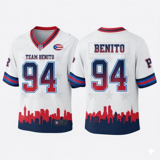 Discover Team Ben|T0 Football Jersey  City Skyline Silhouette Streetwear
