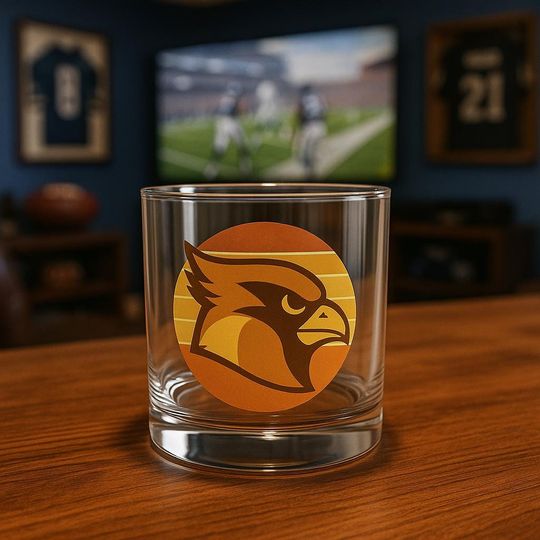 Discover Retro Arizonna Rocks Glass, Southwest Bird Whiskey Glass, Vintage Sunset Tumbler, Arizonna Desert Barware Gift, Rustic Boho Drinkware