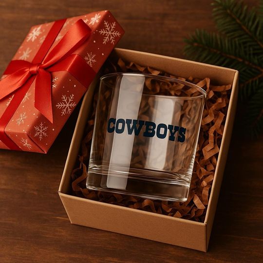 Discover Cowboys Rocks Glass | Whiskey Glass for Football Fans | Game Day Barware Gift for Him | Team Fan Drinkware | Man Cave Decor