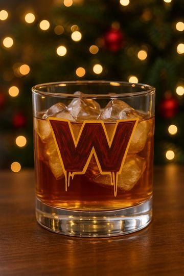 Discover Washington Sports Inspired Rocks Glass | Modern W Drip Design Whiskey Glass | Gift for Him or Her Fan | Man Cave Drinkware