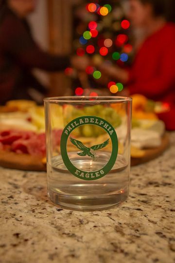 Vintage Philadelphia Football Rocks Glass | Retro Eagles Barware | football Whiskey Glass | Philly Football Fan Gift | Sports Collectible