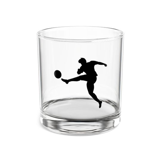 Discover Soccer Player Rocks Glass, Soccer Whiskey Glass, Soccer Fan Gift, Athlete Silhouette Tumbler, Man Cave Sports Bar Glass