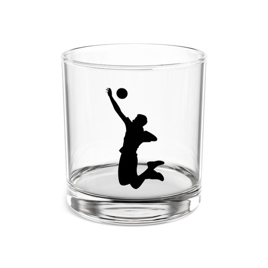 Discover Volleyball Player Rocks Glass, Volleyball Whiskey Glass, Volleyball Gift for Her or Him, Sports Bar Tumbler, Athlete Silhouette Glass
