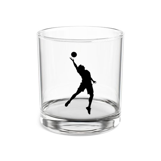 Discover Volleyball Player Rocks Glass, Volleyball Whiskey Glass, Volleyball Gift for Her or Him, Athlete Silhouette Tumbler, Sports Fan Bar Glass