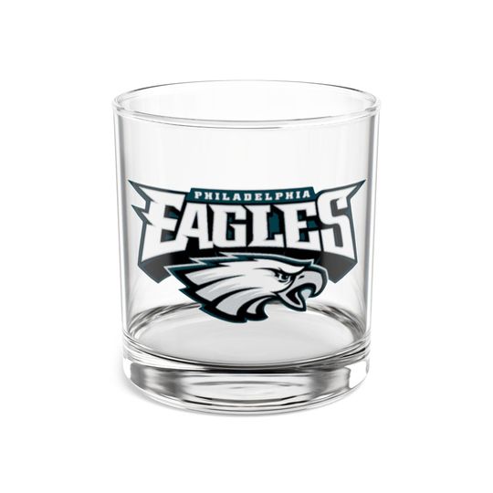 Eagle Rocks Glass, Whiskey Glass, Sports Logo, Philadelphia Glass, Football Fan Glass, Philly Sports Barware, Eagles Gift, Game Day glass