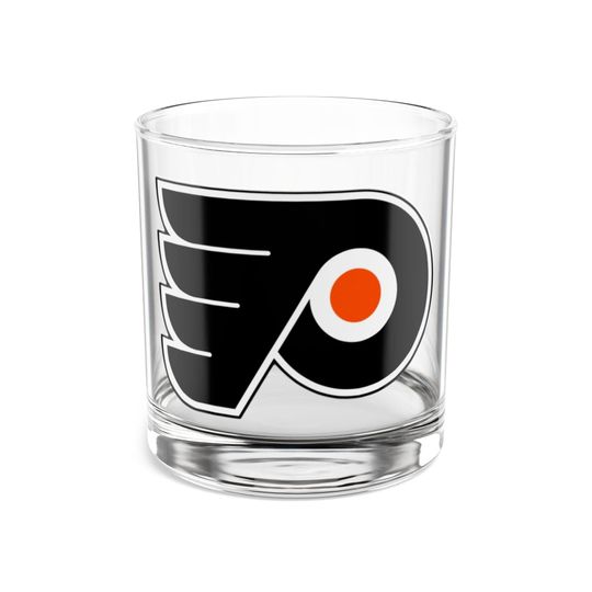 Philadelphia Rocks Glass, Hockey Fan Rocks Glass, Sports Whiskey Glass, Hockey Gift, Man Cave Glassware