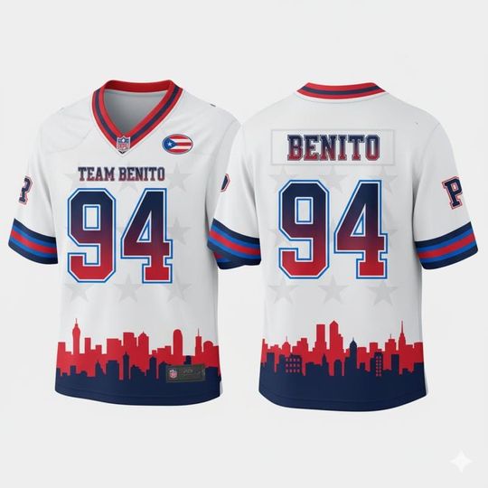 Discover Team Ben|T0 Football Jersey  City Skyline Silhouette Streetwear