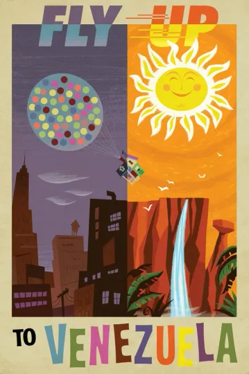 Discover Venezuela Vintage Air Travel Poster Giclee Print