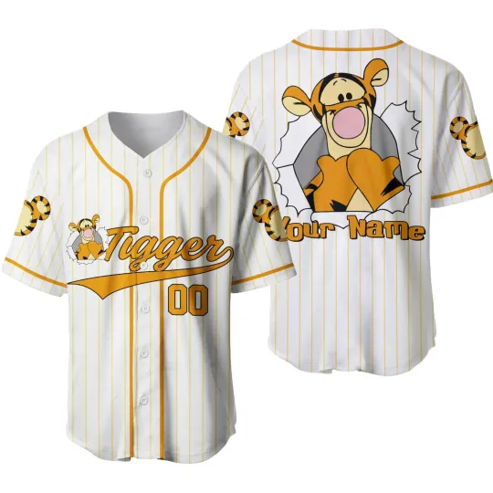 Discover Personalized Disney Tigger Baseball Jersey, Gift for Fan