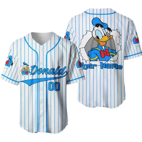 Discover Personalized Disney Donald Duck Baseball Jersey, Gift for Fan
