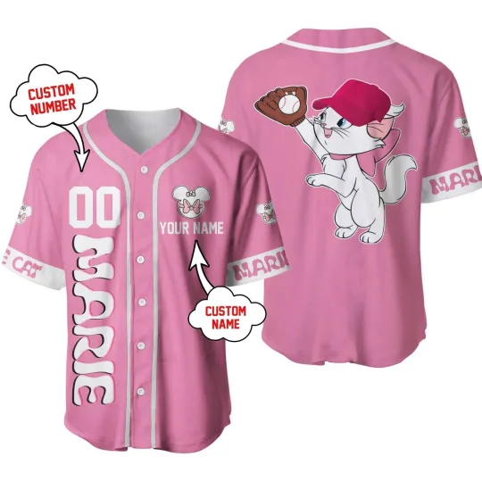 Discover Personalized Disney Marie Cat The Aristocats Baseball Jersey, Gift for Fan