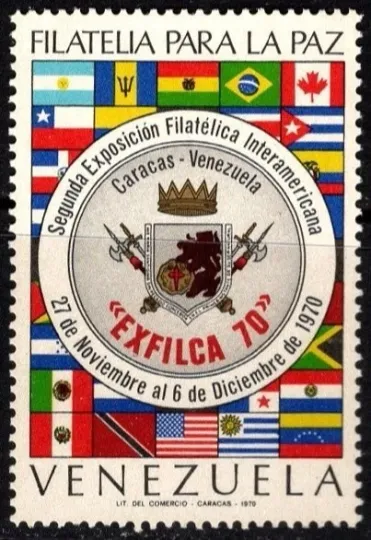 Discover 1970 Venezuela Poster Stamp Philately Vertical Poster