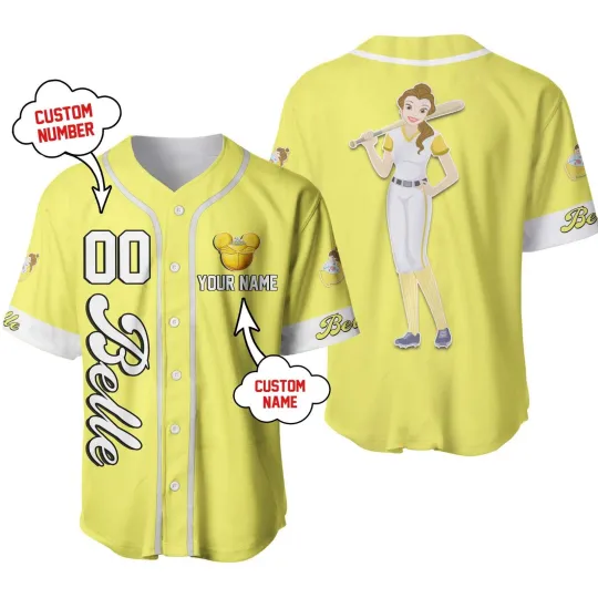 Discover Personalized Belle Princess Beauty And The Beast Baseball Jersey, Gift for Fan