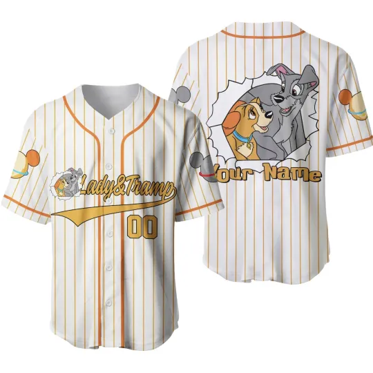 Discover Personalized Disney Dogs Lady And The Tramp Baseball Jersey, Gift for Fan