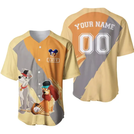 Personalized Disney Dogs Lady And The Tramp Baseball Jersey, Gift for Fan
