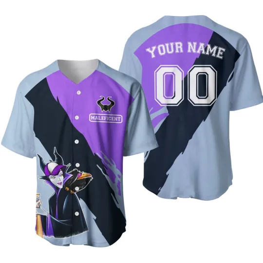 Discover Personalized Disney Maleficent Villain Baseball Jersey, Gift for Fan