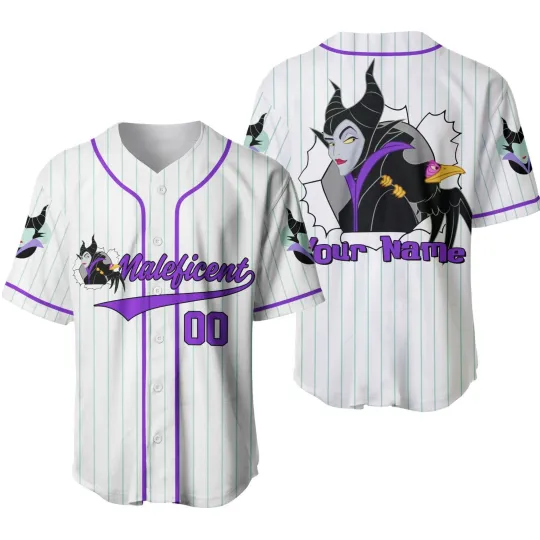 Discover Personalized Disney Maleficent Villain Baseball Jersey, Gift for Fan