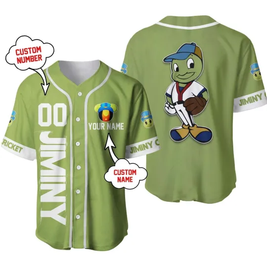 Personalized Jiminy Cricket Talking Cricket Baseball Jersey, Gift for Fan