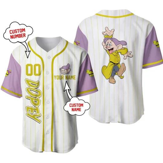 Discover Personalized Dopey Dwarf Snow White Baseball Jersey, Gift for Fan