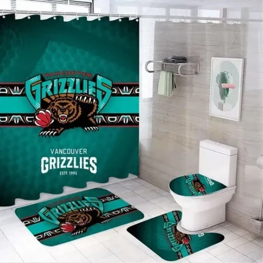 Discover Basketball Sport Grizzlies Shower Curtain Bathroom set