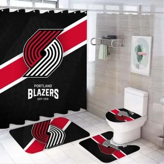 Discover Basketball Sport Trailblazers Shower Curtain Bathroom set