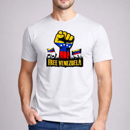 Discover Free Venezuela Flag T-Shirt 2026 Patriotic Support Graphic Cotton Tee