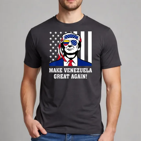 Discover Donald Trump Venezuela Great Again T-Shirt Patriotic Support Graphic