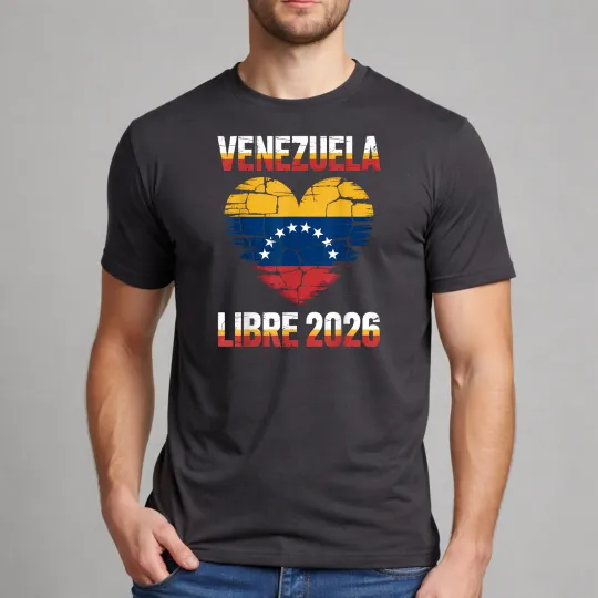 Discover Patriotic Venezuela T-Shirt 2026 Freedom Support Heart Flag Design Shirt
