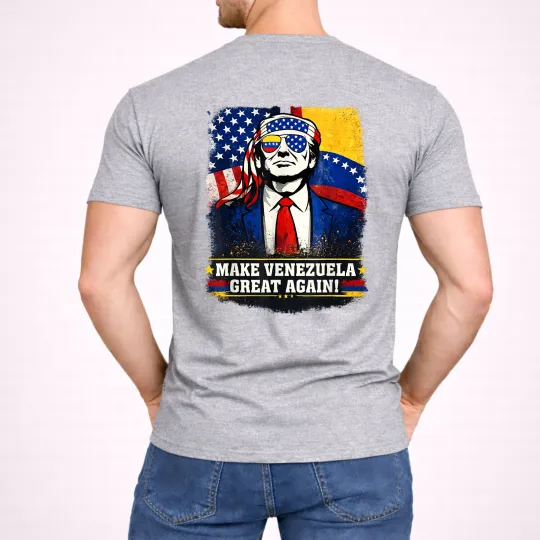 Discover [ON BACK] Patriotic Venezuela T-Shirt Make Venezuela Great Again Tee