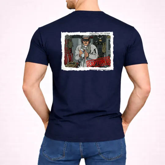 Discover [ON BACK] Funny Venezuela Politics T-Shirt Maduro Captured 2026 Shirt