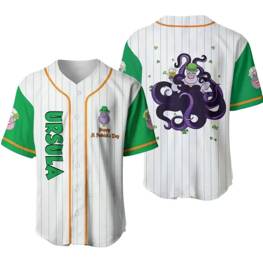 Discover Disney Ursula St. Patrick's Day Baseball Jersey, Gift for Fan